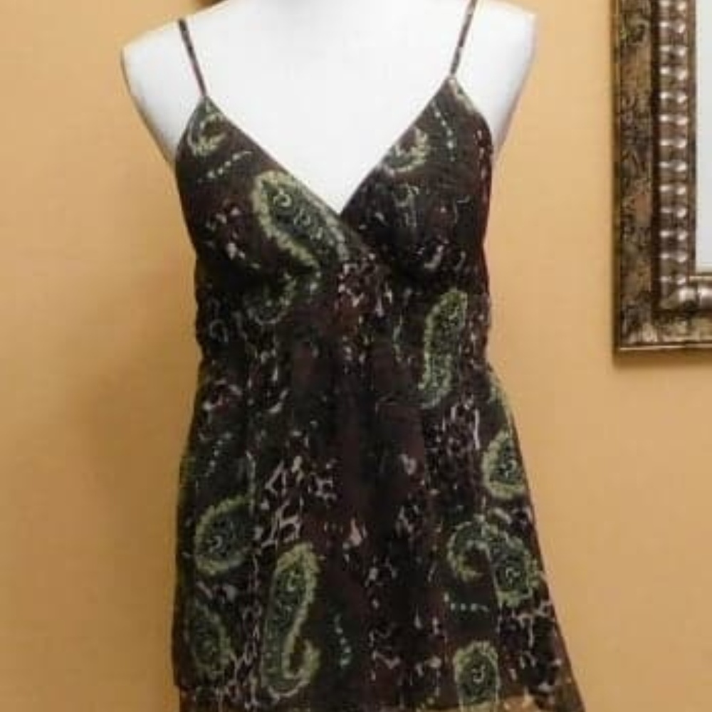 She's Cool Spaghetti Strap Paisley Print Blouse